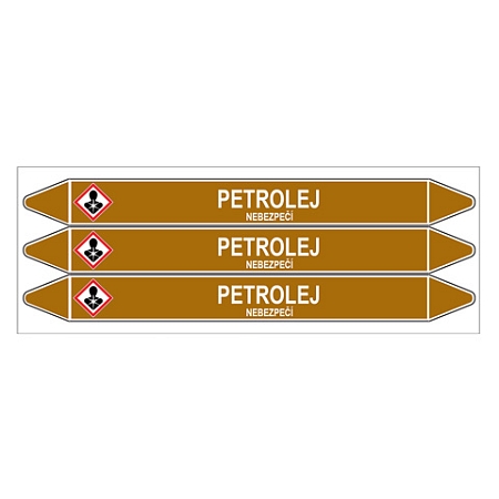 Značení potrubí, petrolej,3 ks, 355 × 37 mm